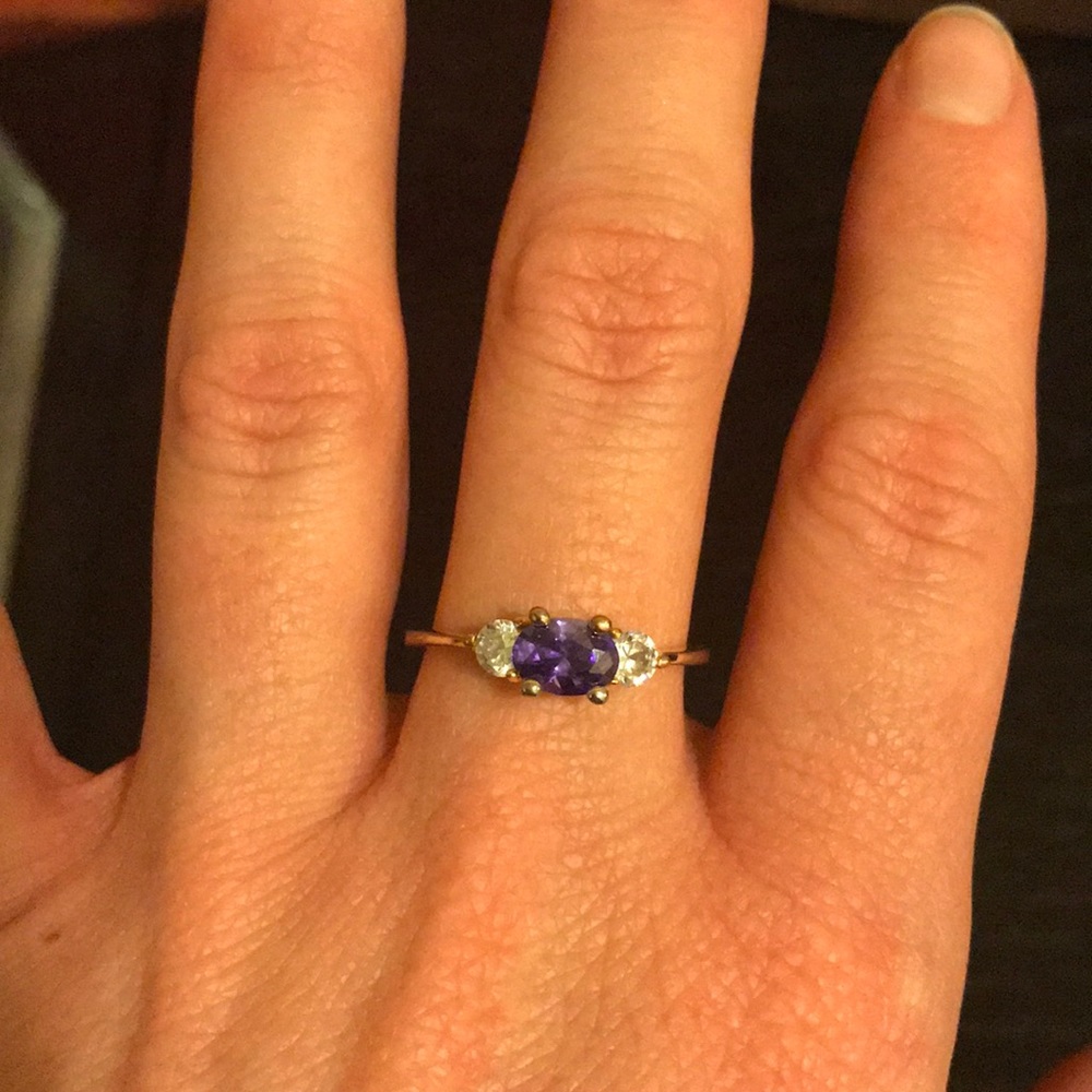 Designer purple stone ring